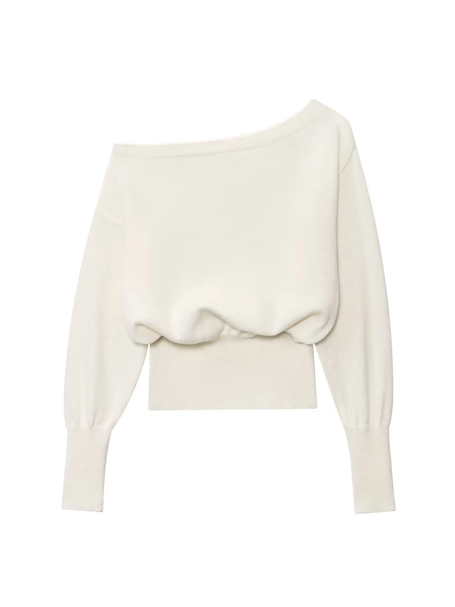 

Женский белый укороченный пуловер, свитер, винтажный джемпер 2000-х годов Y2k, трикотаж, кашемировый свитер с длинными рукавами и вырезом на шее, осень 2025 г.