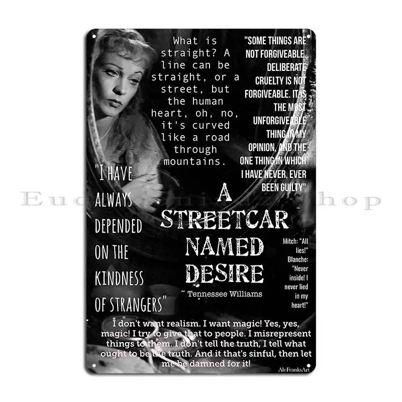 Vivien Leigh A Streetcar Named Desire Metal Plaque Poster Bar Cinema Designing Garage PaintingTin Sign Poster