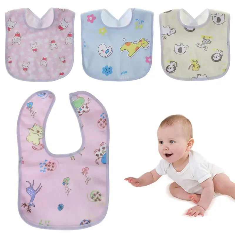 Baby Bib Waterproof Cartoon Cute Buckle Bandana Burp Saliva Towel Boys Girls Feeding Apron Bib Infant Children Supplies