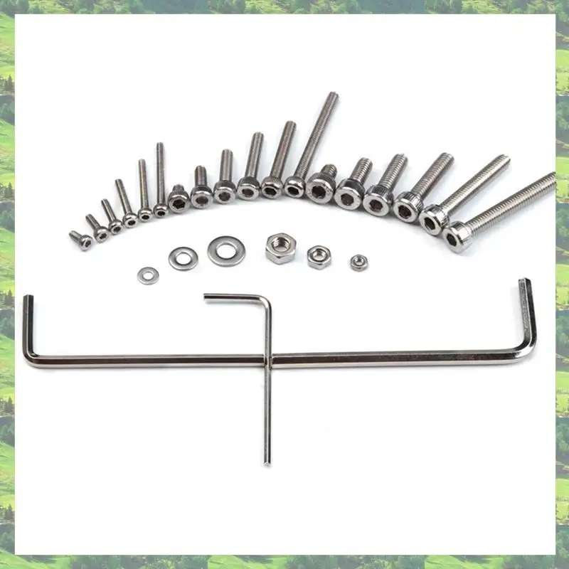 Flash tendência 2160 peças m2/m3/m4 conjunto de parafusos e porcas de soquete sextavado de aço inoxidável fixador de hardware parafusos de cabeça de soquete hexagonal