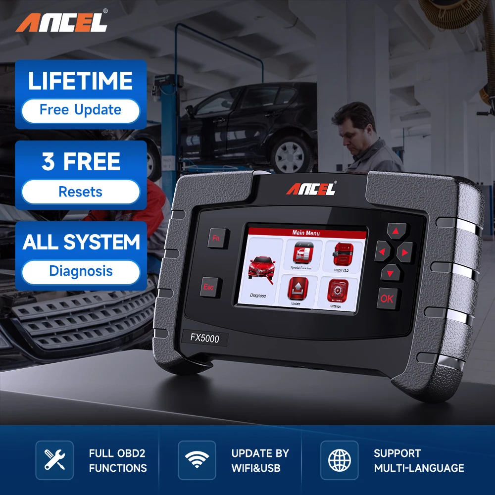 Lecteur de codes OBD2 automobile, outil de diagnostic de tous les systèmes de la voiture, purge ABS, réinitialisation EPB et du système d'huilage
