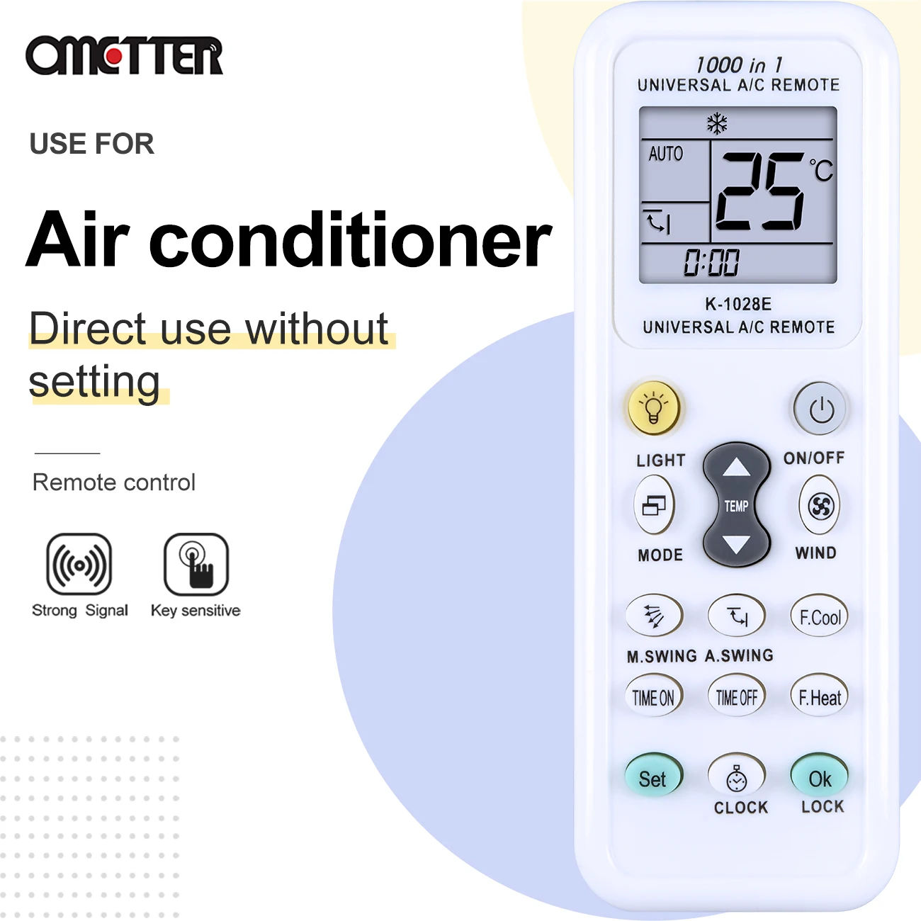 Universal K-1028E Low Power Consumption K-1028E Air Condition Remote LCD A/C Remote Control Controller