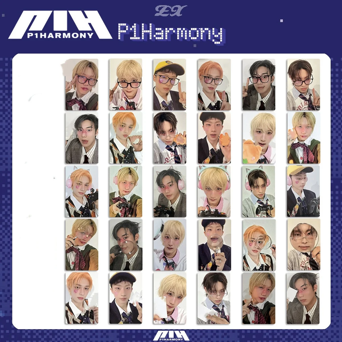 Kpop P1Harmony Album EX Photocards Double Sides Printing Bright