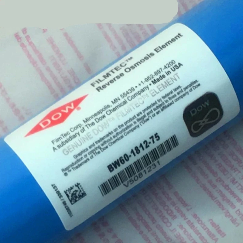 100% original new 75 gpd reverse osmosis RO membrane Dow Filmtec BW60-1812-75 for water filter Kitchen water purifier filter