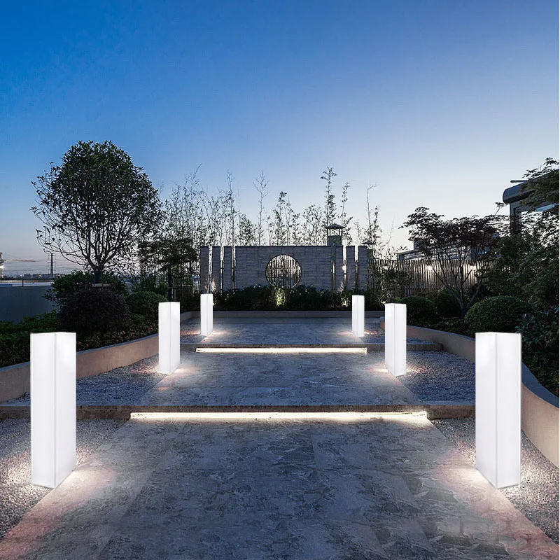 

Indoor Outdoor Decor Lighting LED Path Light D30*150cm PE Plastic Color Changeable Luminous Square Columns Glow Pillar Lamps