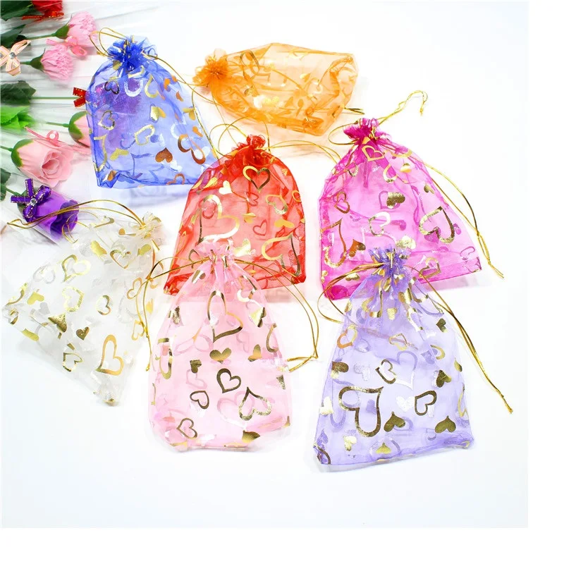 100 Pieces/Lot 13x18Cm Organza Bag Jewelry Tulle Drawstring Bag Jewellry Packaging Display&Jewelry Pouches Wedding Gift Package