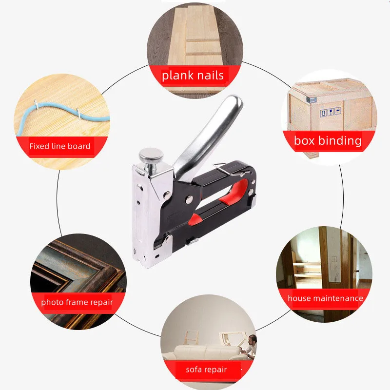 3 In 1 Nail Gun DIY Furniture Construction Stapler Upholstery Staple Gun With 600 Staples Home Decor Carpentry Tools