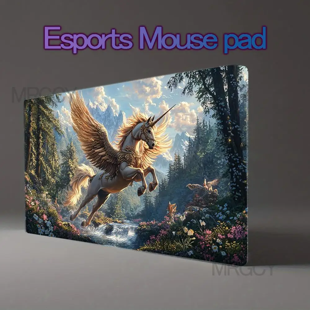 Large Magic Pegasus mouse pad XXL horse desk mat high-quality computer desktop decoration Keyboard PC Office accessorie mousemat
