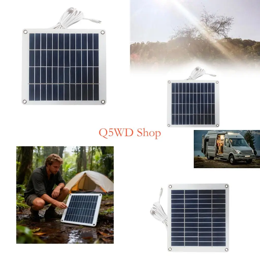 Q5WD Dense 5W12V Solar Device Panel Efficient Transportable Permanent Plan Holy being Camping Travel and Quests