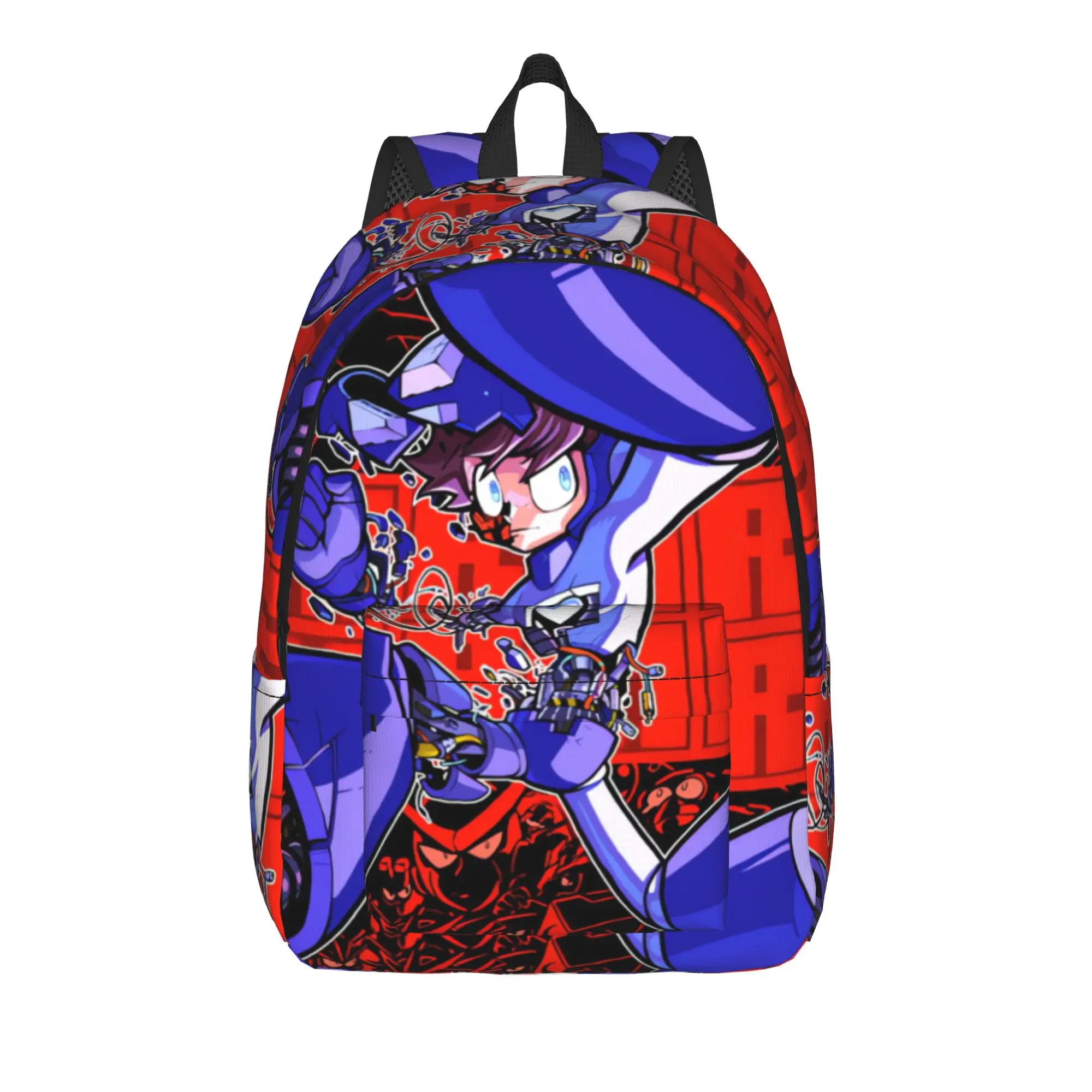 Mega man Backpack  Men Polyester Travel Backpacks Lightweight Kawaii High School Bags Rucksack