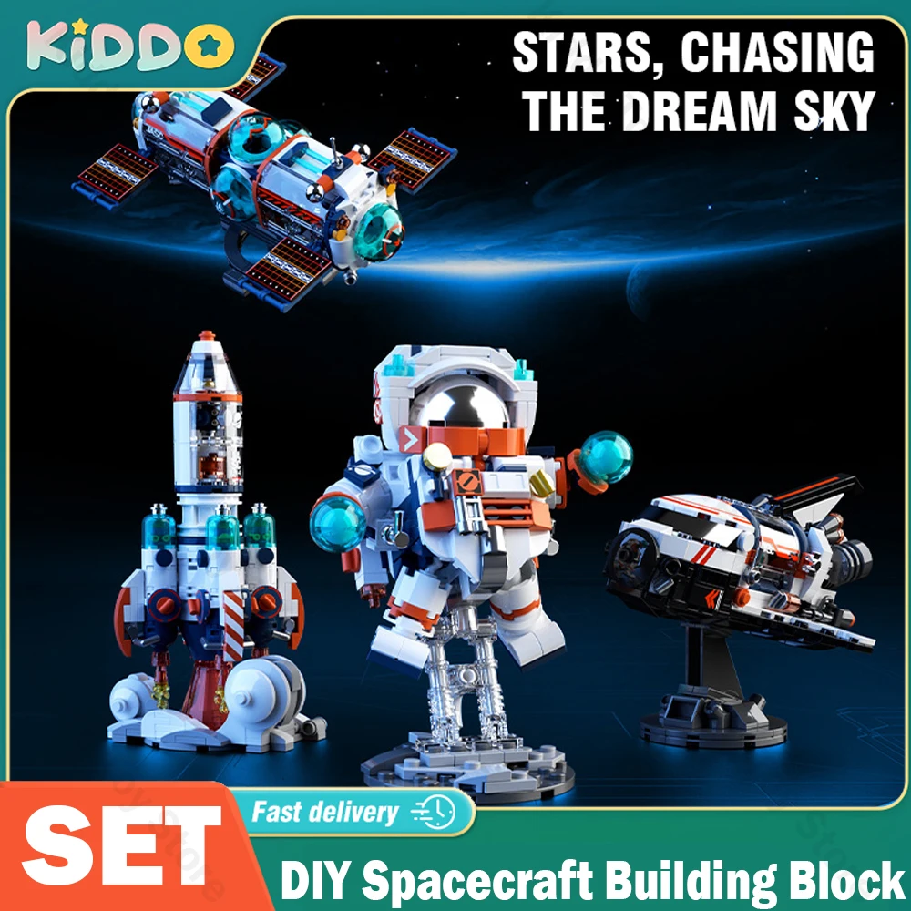 

DIY Spacecraft Building Block Toys Rocket Shuttle Center Model Puzzle Set Bricks Astronaut Toys for Children Boys Christmas Gift