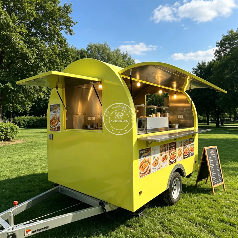 

Commercial Concession Trailer Sushi Burger BBQ Mobile Hot Dog Food Trailer Fast Food Truck with Kitchen System