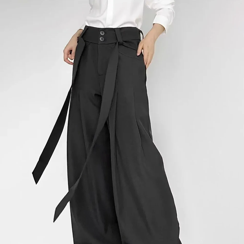 Pantalones para hombre con correas, pantalones informales finos, ropa de calle de verano, moda diaria, pantalones rectos de tendencia que combinan con todo, ropa para hombre, novedad de 2025