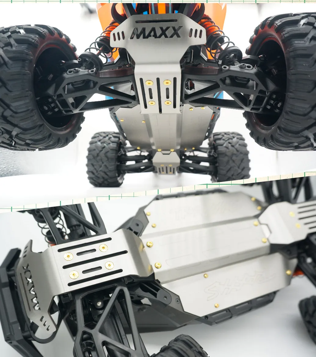 Chassis Protection Armor Stainless Steel Armor for 1/5 RC x-maxx 8s xmaxx rc monster truck 77086-4