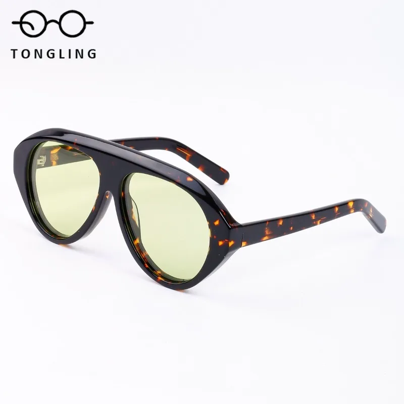 

2025 Men Handcrafted High-Quality Acetate Glasses Retro Frames Fashionable Trendy Women Large-Framed Unique High-End Sunglasses