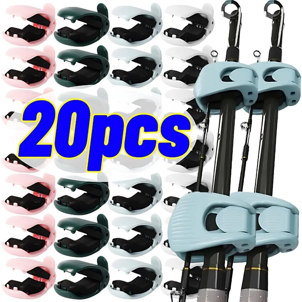 20/5Pcs Fishing Rod Holder Fixer Clip Fishing Pole Holder Compact Design Fishing Rod Fixer Fish Rod Holder Storage Accessories