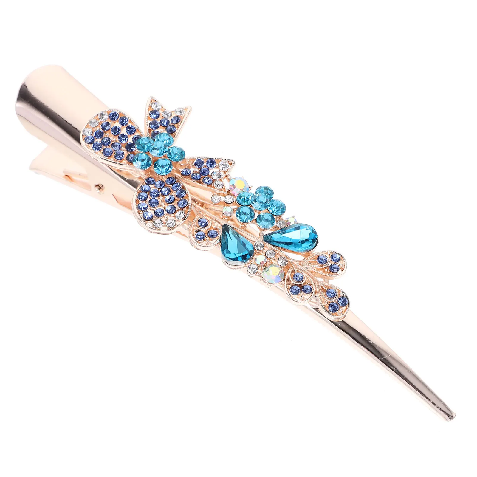 

Horn Clip Hair Accessories Women Hairpin Clips Purple Large Size Rhinestone Vintage Metal Hair Clips For Daily Party Hairstyles