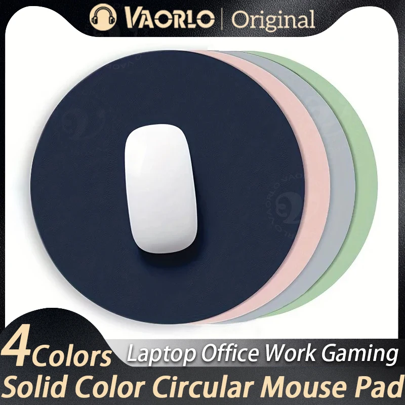 

Новый круглый коврик для мыши 22 см, однотонный универсальный нескользящий коврик для мыши, подходит для ноутбука, офисной работы, кожаный игровой коврик для мыши