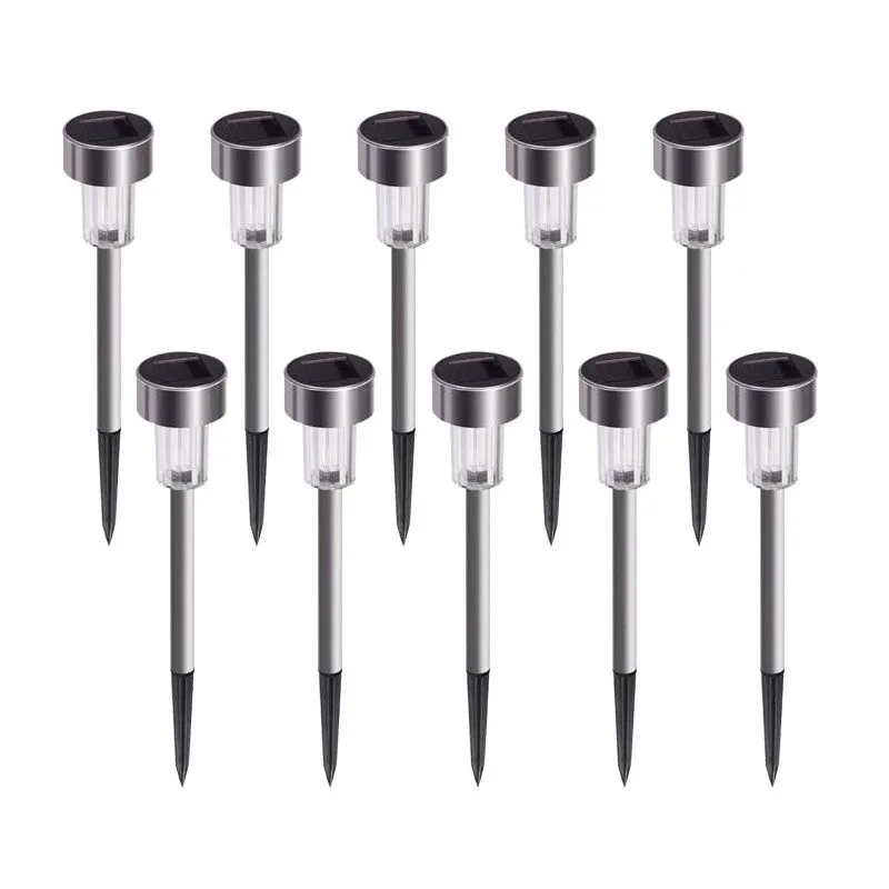 في الهواء الطلق الشمسية الفولاذ المقاوم للصدأ مصباح أنبوبي صغير فناء الديكور مصباح بعمود الحديقة إدراج مصباح الليل الصغيرة #5