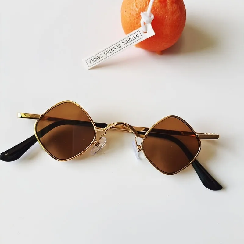 

3pcs Fashionable Small Square Metal Children's Sunglasses for Boys and Girls Hip-hop Sun Protection Children's Eyewear