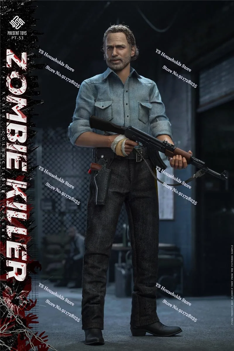 PRESENT TOYS PT-sp53 1/6 Collectible Zombie Killer Action Figure Denim Cloth Replaceable Arm Man 12