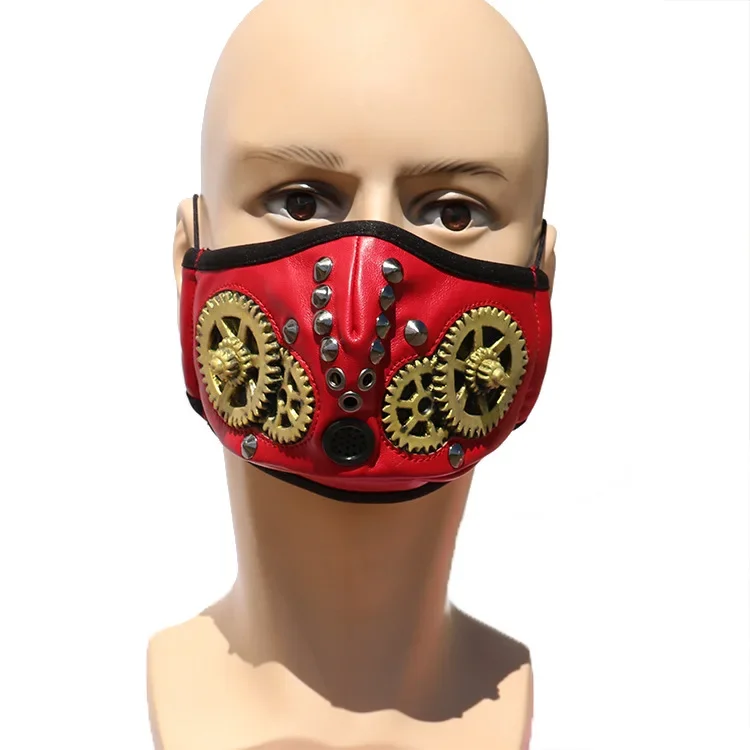 

Cyberpunk Mechanical Mask Latex Half Face Mask Funny Creative Rivet Mask Halloween Cosplay Masque Mechanical Modeling Masks