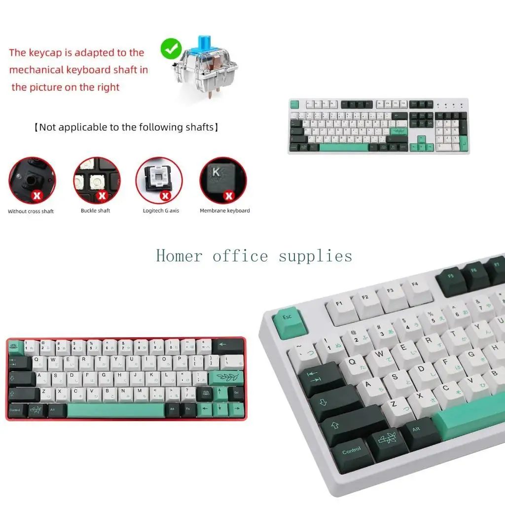 

K43B 137Keys PBT Keycap Cherry Profile DYE-SUB Keycap For Cherry MX Switch Mechanical Keyboard Botanical GK61 64 84 96 Layout