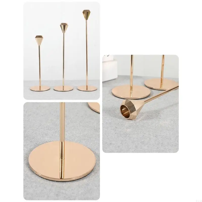 KX4B Metal Holders 3pcs/مجموعة شمعة زخرفية ديكور زفاف بسيط