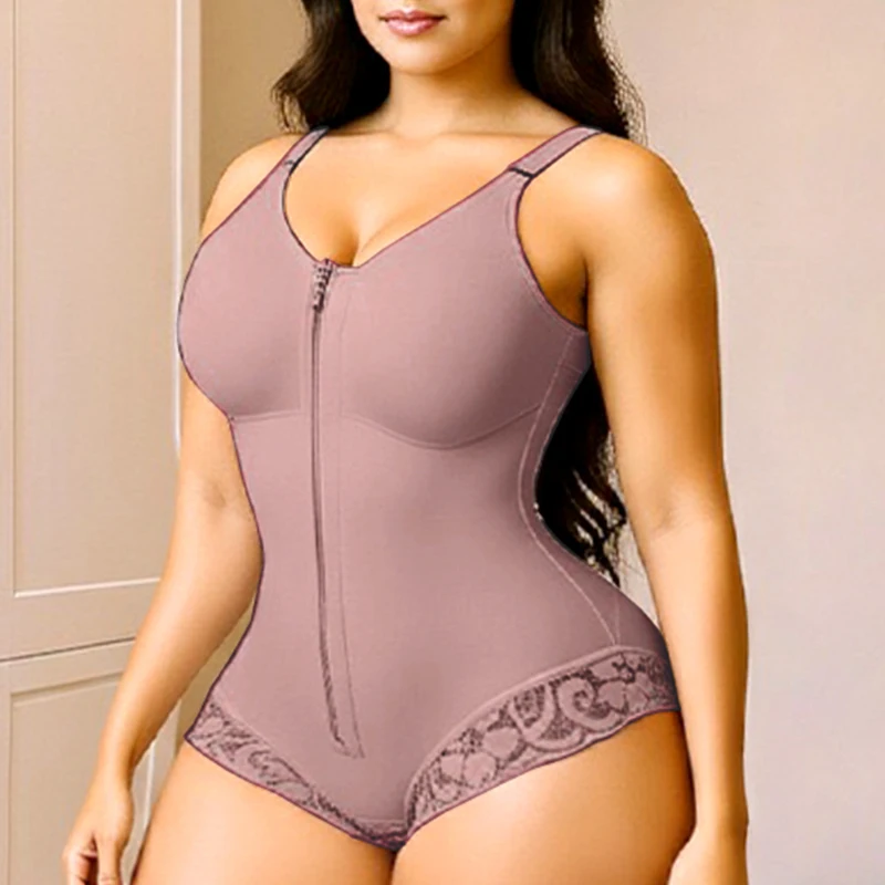 AfruliA Ganzkörper-Shapewear mit doppelter Bauchkontrolle, sexy Po-Lifter, hochkomprimierendes Korsett, Taillentrainer, Fajas Kolumbianischer Gürtel