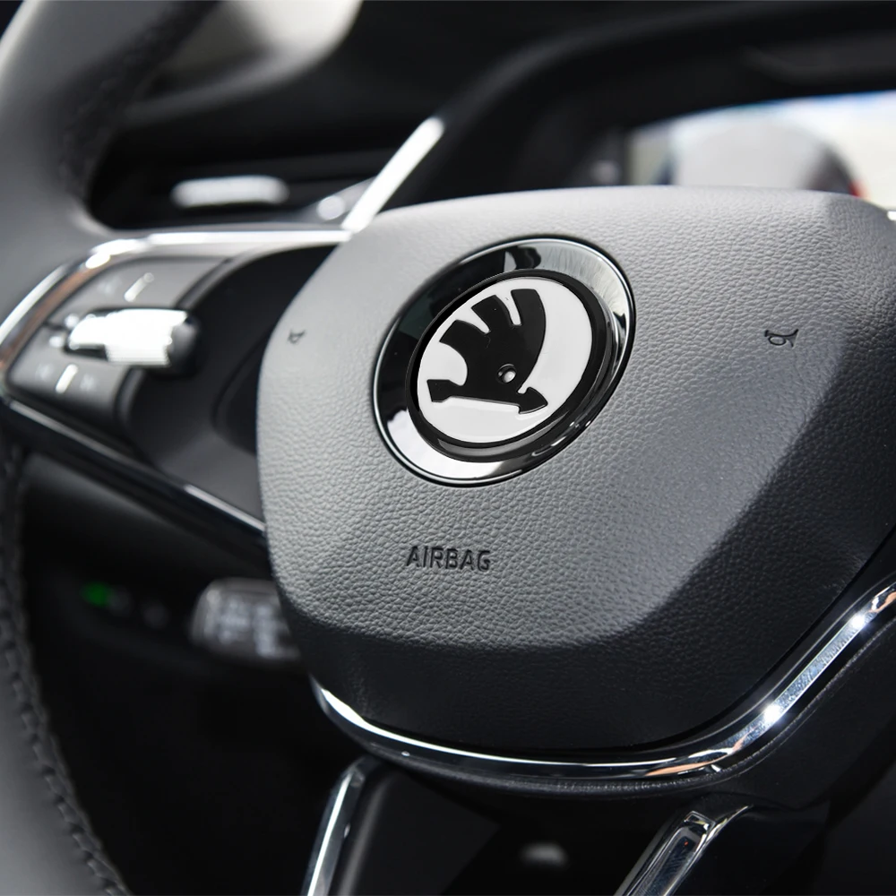 63mm Auto-Styling ABS Logo Lenkrad-Emblem Aufkleber für Skoda Octavia Mk3 Fabia 2 Superb 3u 2 Kamiq Kodiaq VRS Karoq – Detail 8