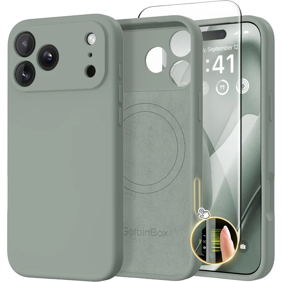 حافظة هاتف مغناطيسية لهاتف iPhone 17 Pro مع توافق MagSafe حماية كاملة للكاميرا وواقي شاشة من السيليكون