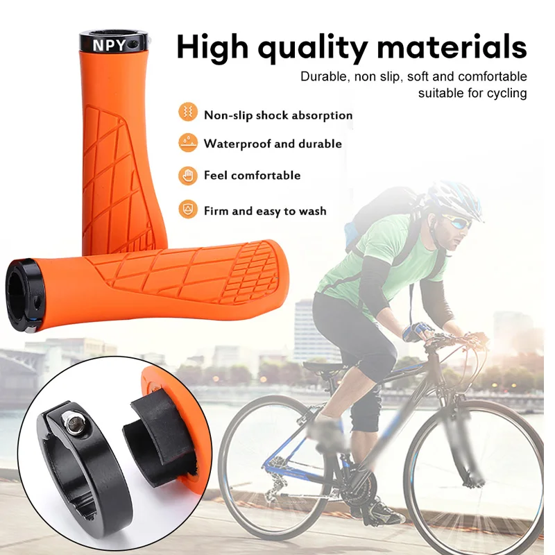 Anti-Slip Bicycle Grips Soft Rubber For MTB Mountain Bike Shockproof Handlebar Cover Lock On Ergonomic Cycling Handle Bar Parts