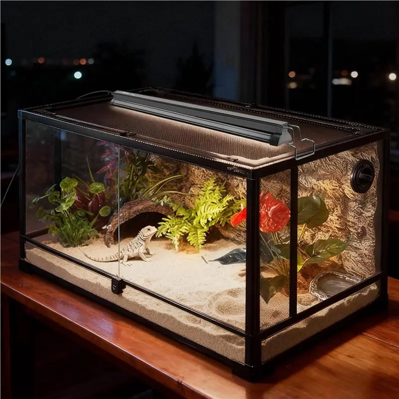 AC88-2X T5 HO UVB Reptile Light Fixture With 10.0 UVB Bulb, 24W High Output UVB Light For Reptiles, 22 Inch T5 US Plug