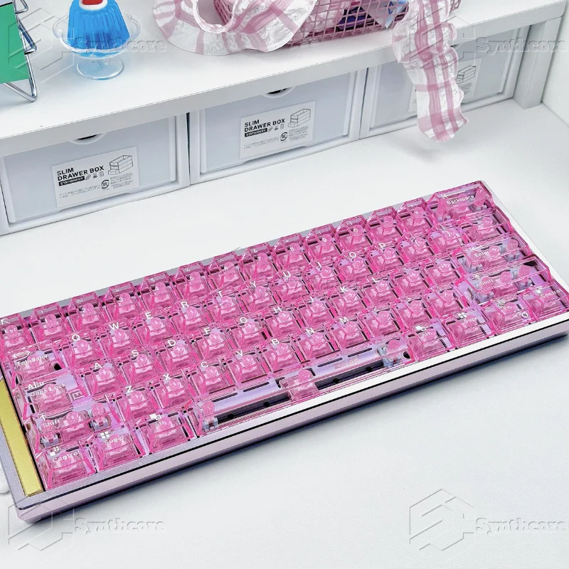 

Transparent PC keycap cream powder PC material original factory highly adaptable magnetic axis keycap ez63 wooting night demon