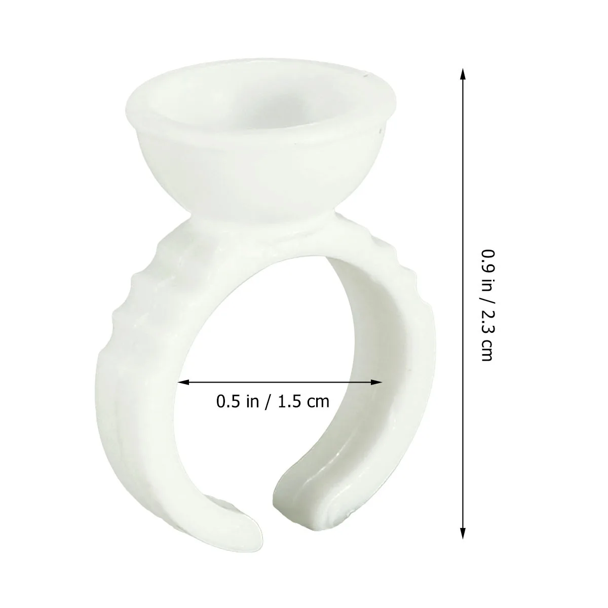 

500Pcs Eyelash Makeup Ink Ring Holder Disposable Pigment Container Tattoo Rings Cups Clear White Size S Easy Use Professional