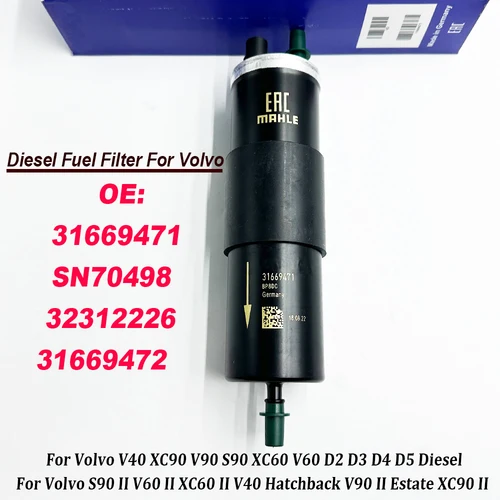 Filtro de combustible diésel 31669471 SN70498 32312226 31669472 para Volvo S90 II V60 II XC60 II V40 Hatchback V90 II Estate XC90 II