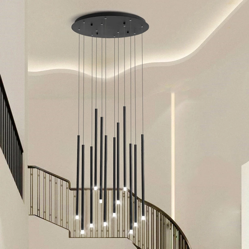 Modern Crystal Stair Chandelier Lights Indoor Lighting Ceiling Lamp Hanging Light Led Chandeliers For Living Room Indoor Lightin