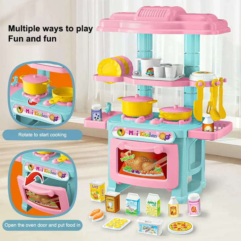 Miniature Kitchen Toy Kit Simulated Cooking Food Counter Play Toy Dollhouse Games Set Accessories Children Birthday Gift #4