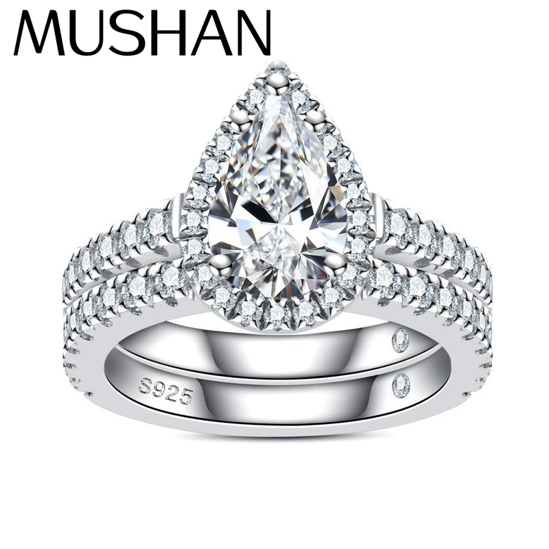 

MuShan Designer Jewelry 925 Sterling Silver Ring D Color Moissanite Chic Ring for Friend 18K Real Gold Plated MST Patent Rings