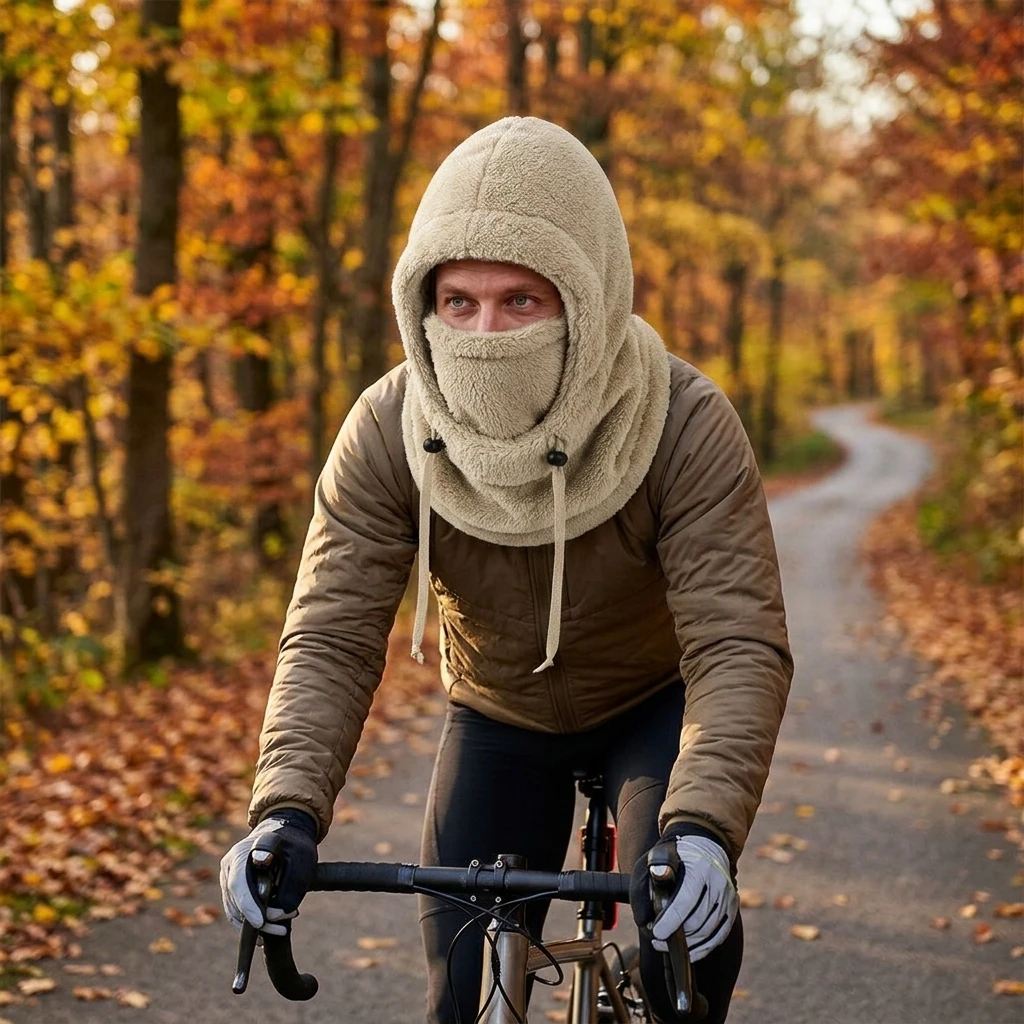 Winter Cycling Commute - Bonnet d'hiver coupe-vent, cagoule thermique en