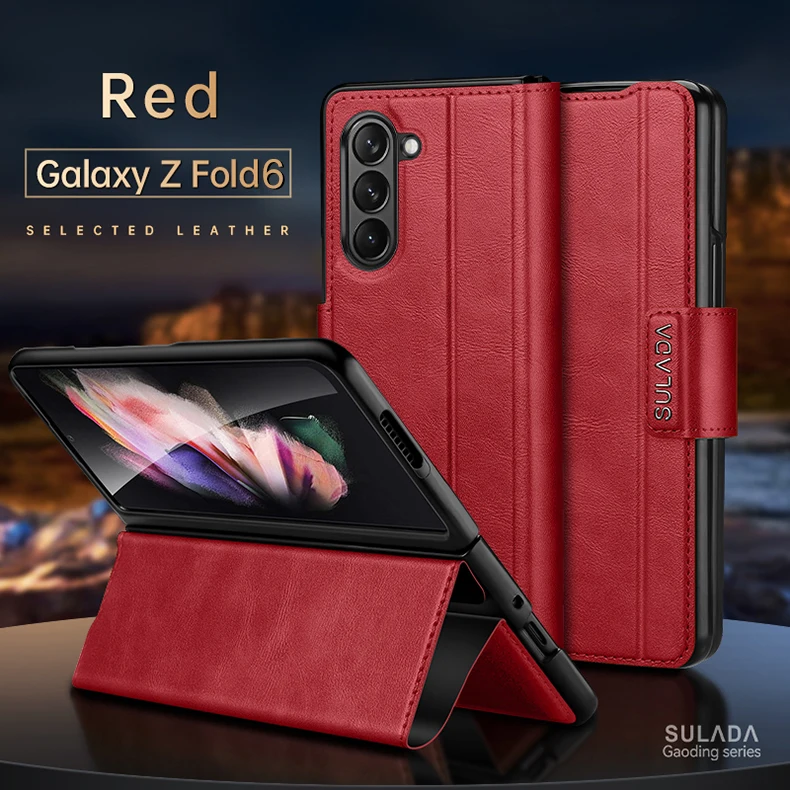 Anti-Dust Shockproof Leather Bag Case for Samsung Galaxy Z Fold 6 5 4 Fold5 Fold4 Fold6  Full Body Cover Funda