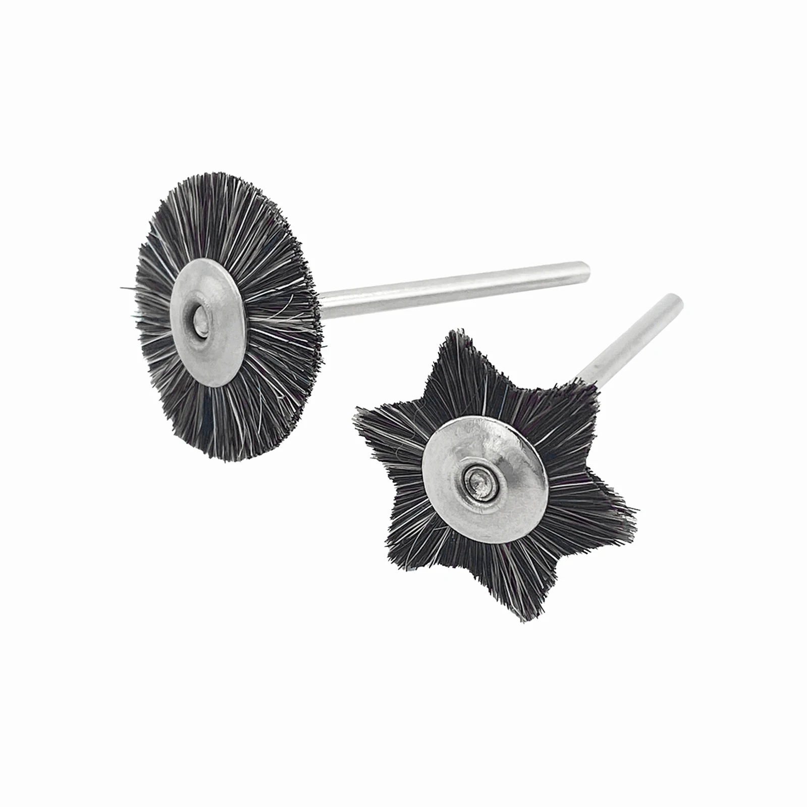 10Pcs 2.35mm Dental Laboratory Polishing Prophy Brush Wheel Rotary Tools Low Speed HP Shank Wool Goat Cotton Black Buffing