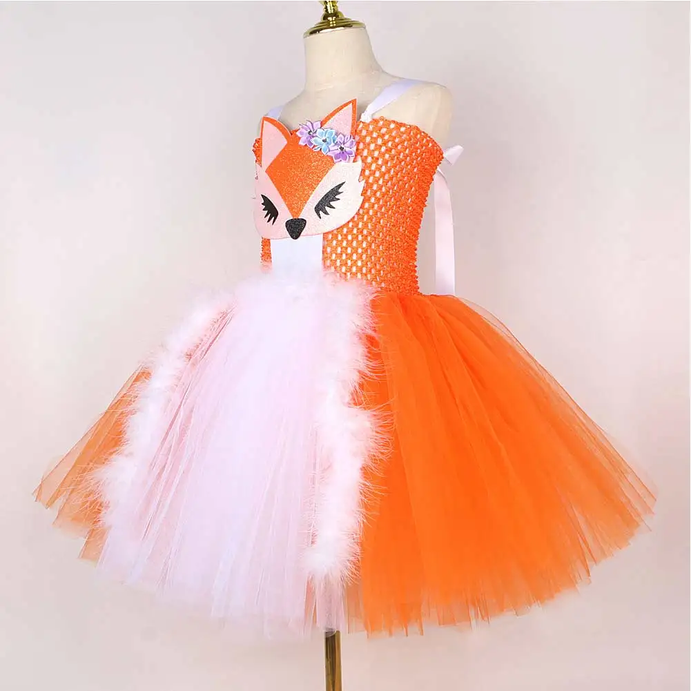 Disfraz de falda de Cosplay de animales de dibujos animados para niños, vestido tutú para niñas, trajes con diadema, traje de Carnaval de Halloween