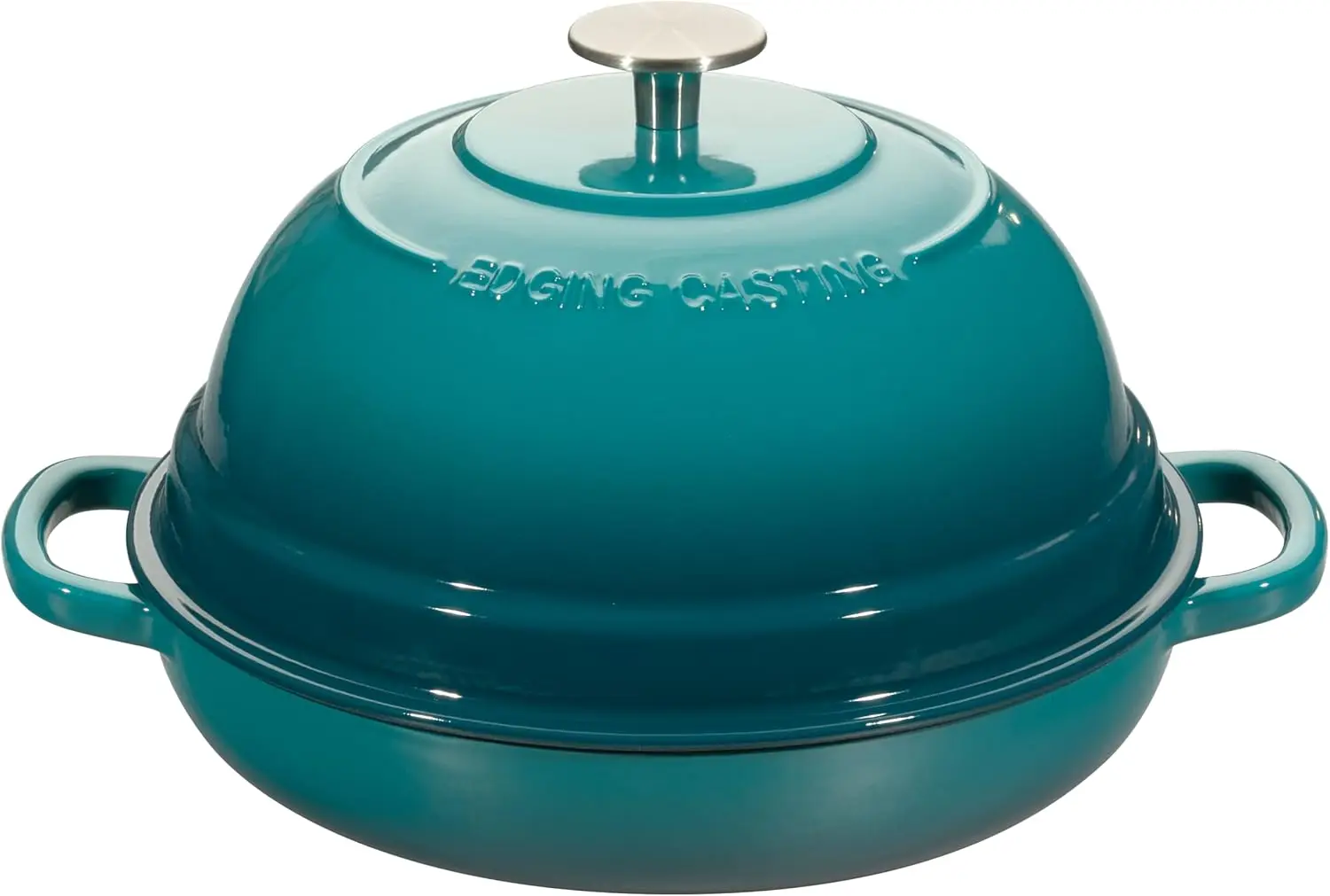 

Enameled Cast Iron Dutch Oven with Lid, 6 Quart Round Bread Pot for Homemade Sourdough Baking, Dark Cyan