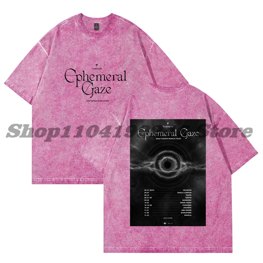 

Taemin Ephemeral Merch Vintage Wash Tee Cosplay Women Men Fashion Short Sleeve Cotton T-Shirts