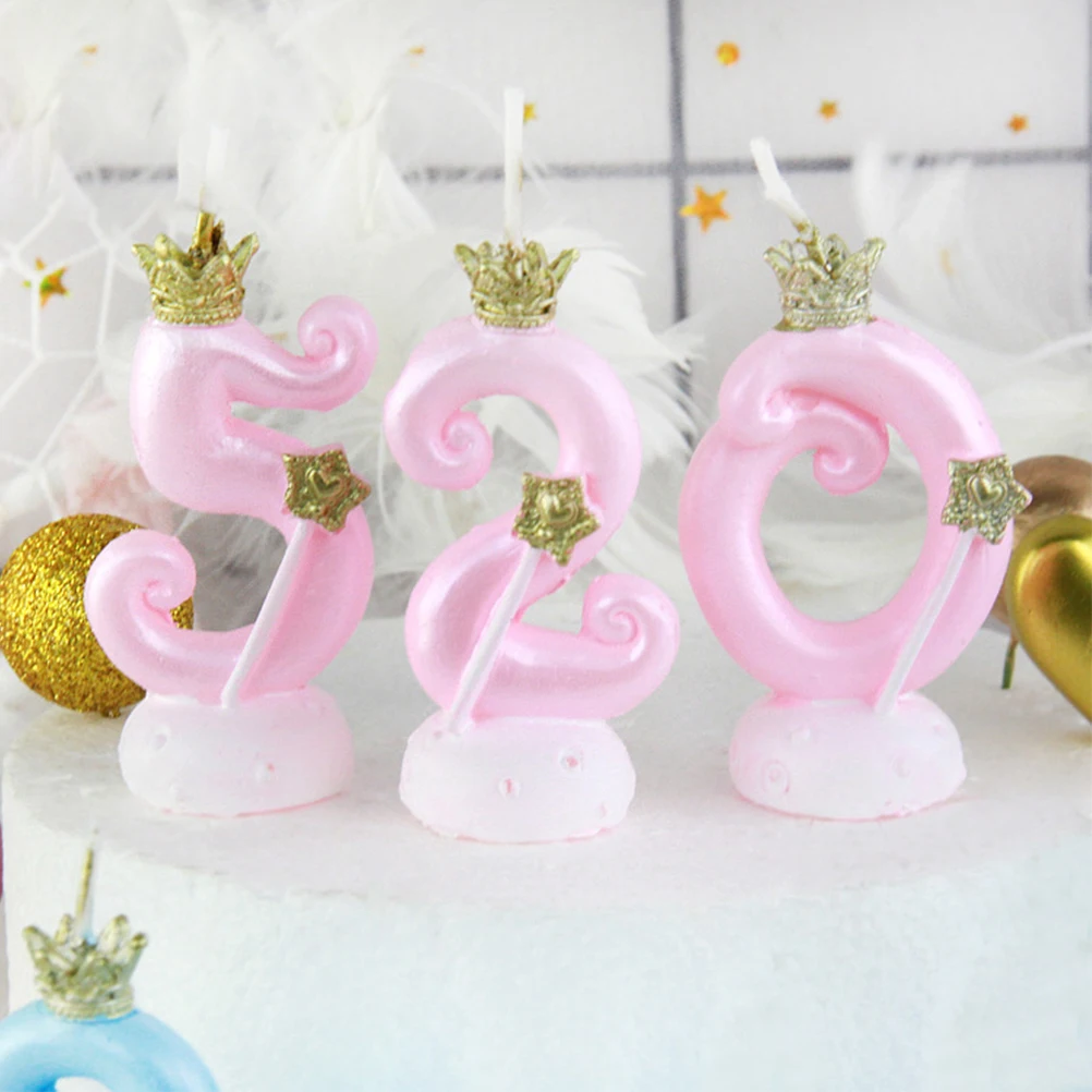 

Number Candles Cake Supplies Small Crown Birthday Accessories Decoration Baby Paper Material Long Lasting Vivid