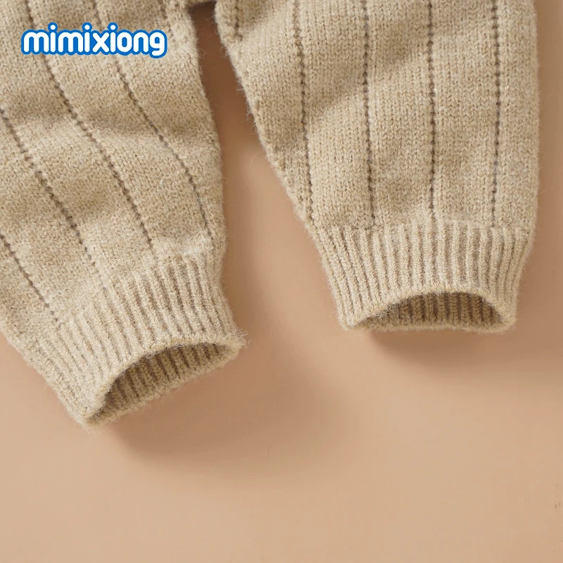 Baby Rompers Hats Clothes Set Autumn Solid Plain Knitted Newborn Boys Girls Long Sleeve Jumpsuits Outfits Winter Toddler Sweater