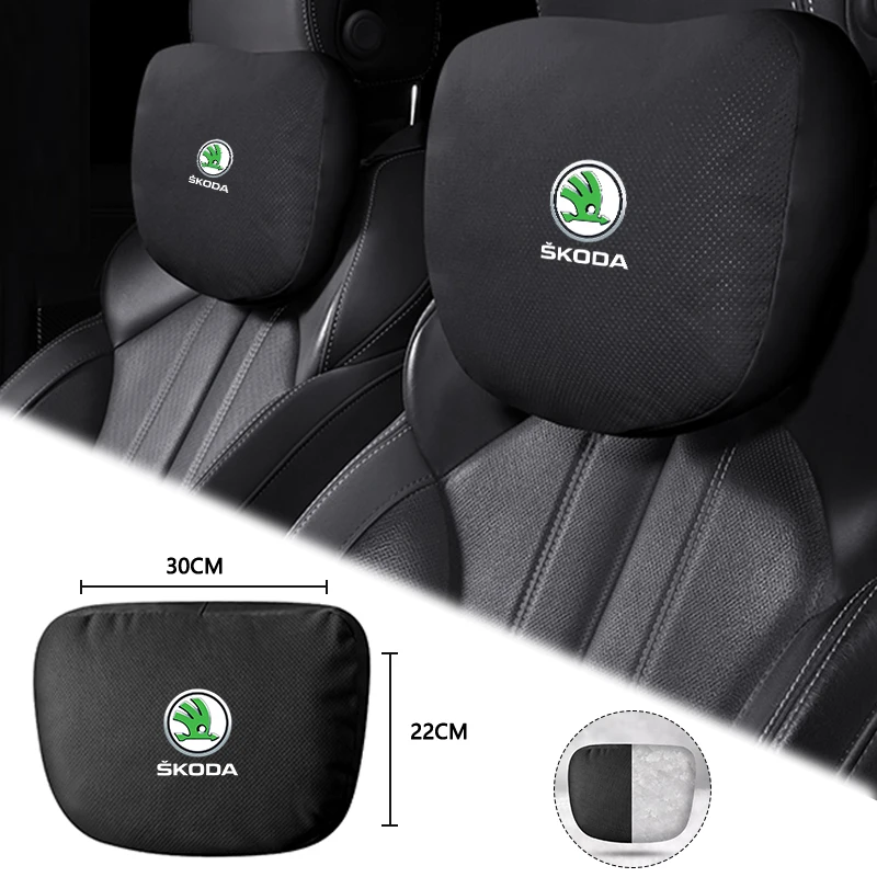 Car Seat Headrest Head Support Pillow Auto Accessories For Skoda Octavia Superb Rapid Kodiaq Karoq Fabia Kamiq Roomster Citigo
