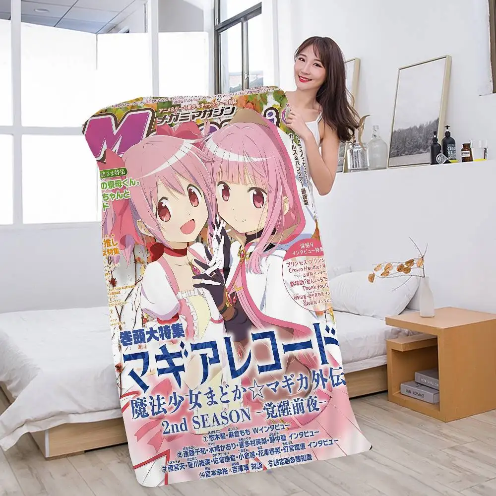 Puella Magi Madoka Magica Microfiber Blanket Quick Drying Beach Towels Oversized Printing Super Absorbent Pool Towel Blanket