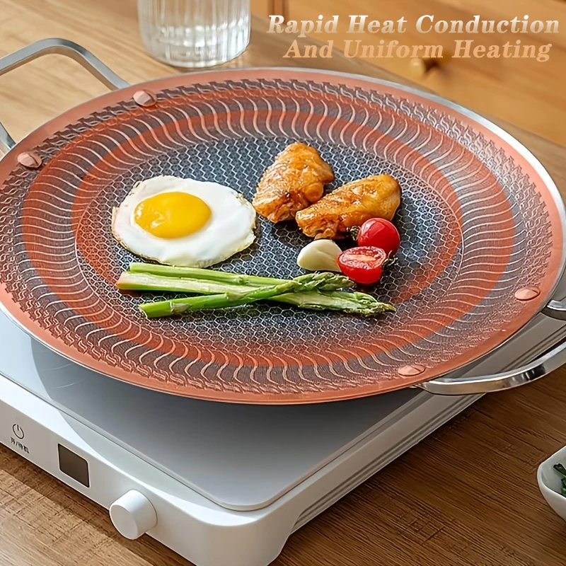 Stainless Steel BBQ Grill Pan for Camping & Home, Compatible with Induction, Gas